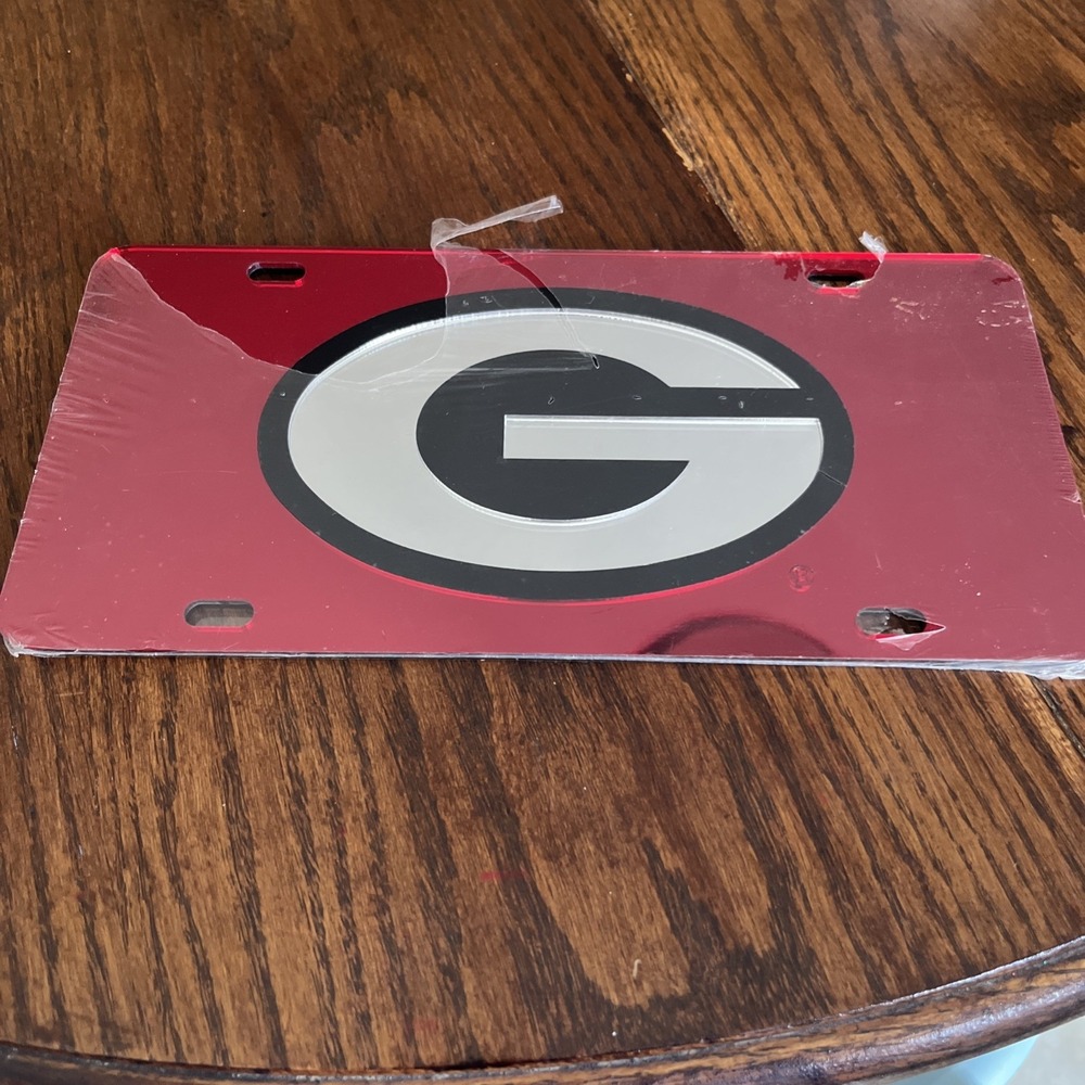 University Of Georgia G Red Mirror License Plate Bulldogs